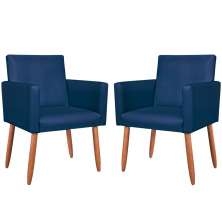 2 Poltronas Resistente para Recepção Confortável Corino Escritório MOBLAN decor