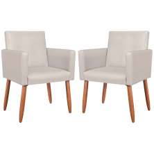 2 Poltronas Resistente para Recepção Confortável Corino Escritório MOBLAN decor