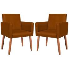 2 Poltronas Resistente para Recepção Confortável Corino Escritório MOBLAN decor