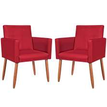 2 Poltronas Resistente para Recepção Confortável Corino Escritório MOBLAN decor