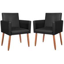 2 Poltronas Resistente para Recepção Confortável Corino Escritório MOBLAN decor