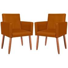 2 Poltronas Resistente para Recepção Confortável Corino Escritório MOBLAN decor