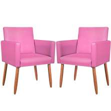 2 Poltronas Resistente para Recepção Confortável Corino Escritório MOBLAN decor