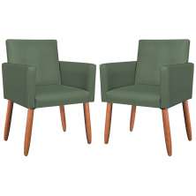 2 Poltronas Resistente para Recepção Confortável Corino Escritório MOBLAN decor
