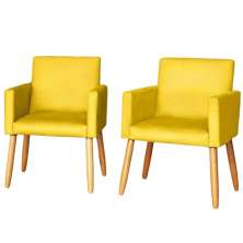 2 Poltronas Resistente para Recepção Confortável Escritório MOBLAN decor