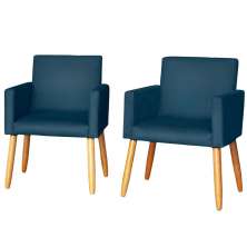 2 Poltronas Resistente para Recepção Confortável Escritório MOBLAN decor