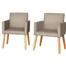 2 Poltronas Resistente para Recepção Confortável Escritório MOBLAN decor