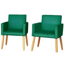 2 Poltronas Resistente para Recepção Confortável Escritório MOBLAN decor