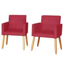 2 Poltronas Resistente para Recepção Confortável Escritório MOBLAN decor