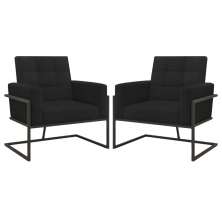 2 Poltronas com Base de Ferro Reforçada para Recepção MOBLAN decor