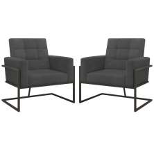 2 Poltronas com Base de Ferro Reforçada para Recepção MOBLAN decor