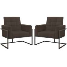 2 Poltronas com Base de Ferro Reforçada para Recepção MOBLAN decor