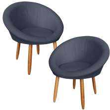 2 Poltronas moderna confortável para Sala de espera Corino Recepção MOBLAN decor