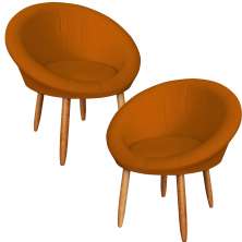 2 Poltronas moderna confortável para Sala de espera Corino Recepção MOBLAN decor