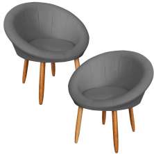 2 Poltronas moderna confortável para Sala de espera Corino Recepção MOBLAN decor