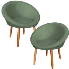 2 Poltronas moderna confortável para Sala de espera Corino Recepção MOBLAN decor