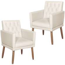 2 Poltronas para Clínica Resistente Recepção Corino Sala de Estar MOBLAN decor