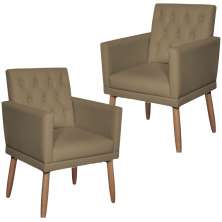 2 Poltronas para Clínica Resistente Recepção Corino Sala de Estar MOBLAN decor