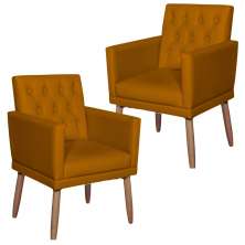 2 Poltronas para Clínica Resistente Recepção Corino Sala de Estar MOBLAN decor