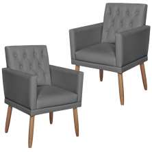 2 Poltronas para Clínica Resistente Recepção Corino Sala de Estar MOBLAN decor
