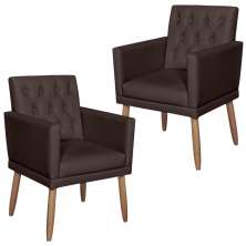 2 Poltronas para Clínica Resistente Recepção Corino Sala de Estar MOBLAN decor