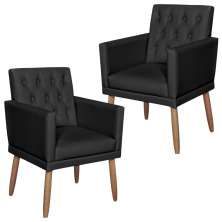 2 Poltronas para Clínica Resistente Recepção Corino Sala de Estar MOBLAN decor