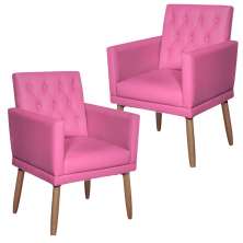 2 Poltronas para Clínica Resistente Recepção Corino Sala de Estar MOBLAN decor