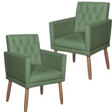 2 Poltronas para Clínica Resistente Recepção Corino Sala de Estar MOBLAN decor