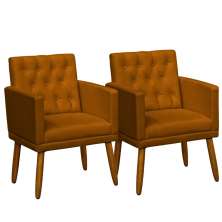 2 Poltronas para Clínica Resistente Recepção Sala de Estar MOBLAN decor