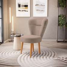 Cadeira Estofada Decor para Recepção Mesa de Jantar Tecido Veludo Ergonômica Pés de Madeira MOBLAN decor
