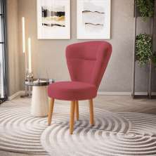 Cadeira Estofada Decor para Recepção Mesa de Jantar Tecido Veludo Ergonômica Pés de Madeira MOBLAN decor