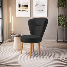 Cadeira Estofada Decor para Recepção Mesa de Jantar Tecido Veludo Ergonômica Pés de Madeira MOBLAN decor