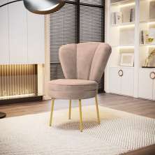 Cadeira Estofada para Mesa de Jantar Moderna Cozinha Pés de Ferro Tecido Veludo MOBLAN decor