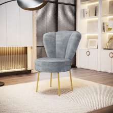 Cadeira Estofada para Mesa de Jantar Moderna Cozinha Pés de Ferro Tecido Veludo MOBLAN decor