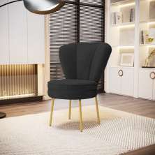 Cadeira Estofada para Mesa de Jantar Moderna Cozinha Pés de Ferro Tecido Veludo MOBLAN decor