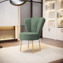 Cadeira Estofada para Mesa de Jantar Moderna Cozinha Pés de Ferro Tecido Veludo MOBLAN decor