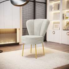 Cadeira Estofada para Mesa de Jantar Moderna Cozinha Pés de Ferro Tecido Veludo MOBLAN decor