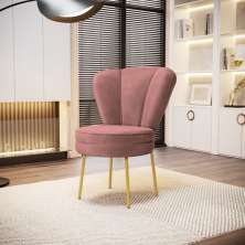 Cadeira Estofada para Mesa de Jantar Moderna Cozinha Pés de Ferro Tecido Veludo MOBLAN decor