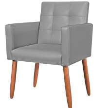 Cadeira Poltrona Conforto Corino Para Escritório Sala Luxo MOBLAN decor