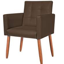 Cadeira Poltrona Conforto Corino Para Escritório Sala Luxo MOBLAN decor