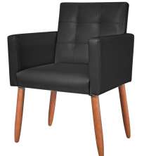 Cadeira Poltrona Conforto Corino Para Escritório Sala Luxo MOBLAN decor