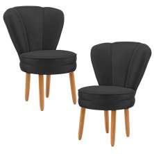 Conjunto 2 Poltronas para Cozinha Confortável Pés de Madeira MOBLAN decor