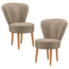 Conjunto 2 Poltronas para Cozinha Confortável Pés de Madeira MOBLAN decor