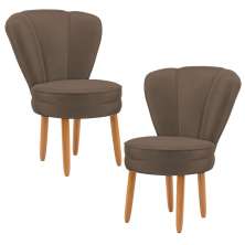 Conjunto 2 Poltronas para Cozinha Confortável Pés de Madeira MOBLAN decor