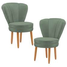 Conjunto 2 Poltronas para Cozinha Confortável Pés de Madeira MOBLAN decor