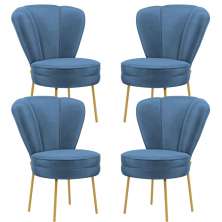 Conjunto 4 Cadeiras Moderna para Penteadeira Camarim Tecido Veludo Resistente MOBLAN decor