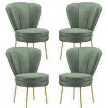 Conjunto 4 Cadeiras Moderna para Penteadeira Camarim Tecido Veludo Resistente MOBLAN decor