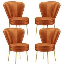 Conjunto 4 Cadeiras Moderna para Penteadeira Camarim Tecido Veludo Resistente MOBLAN decor