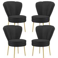 Conjunto 4 Cadeiras Moderna para Penteadeira Camarim Tecido Veludo Resistente MOBLAN decor