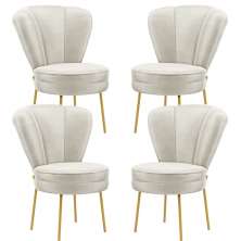 Conjunto 4 Cadeiras Moderna para Penteadeira Camarim Tecido Veludo Resistente MOBLAN decor